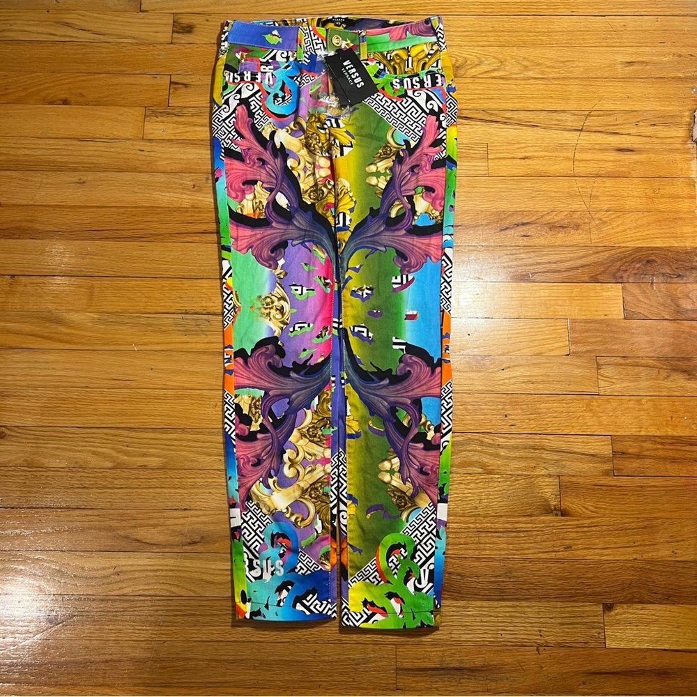 Crazy Design Vintage Versace Versus Women’s Rainbow Graphic Jeans